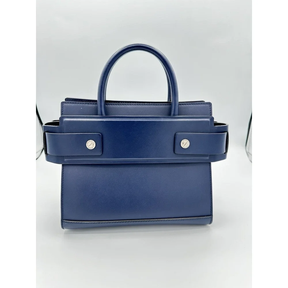 Givenchy Nano Horizon Bag Mini Satchel Navy Blue Leather Crossbody Purse